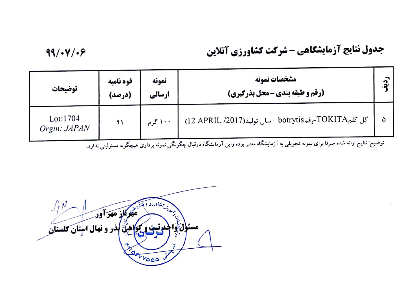 بذر گل کلم توکیتا فوجی یاما ژاپن 2