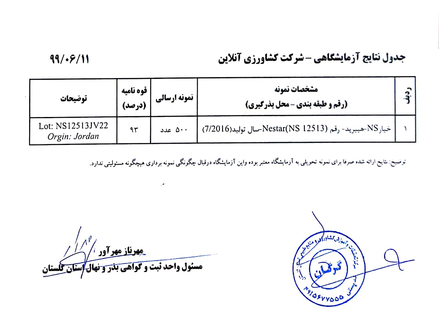 بذر خیار گلخانه ای میان گل نستار 2