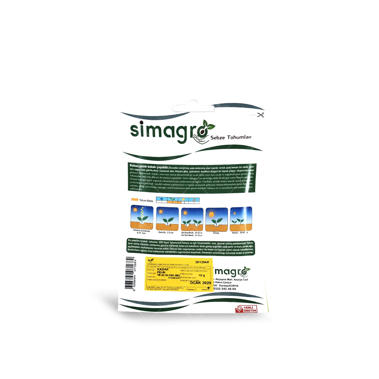 بذر کدو خورشتی سبز روشن ترک 10 گرمی simagro 2