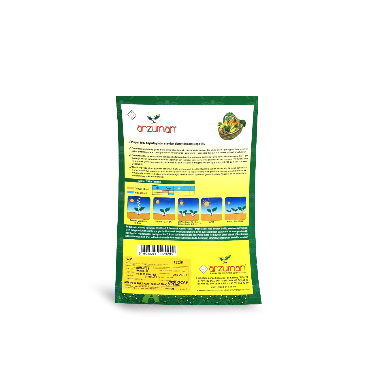 بذر گوجه چری خوشه ای ترک 250 عددی آرزومان 2